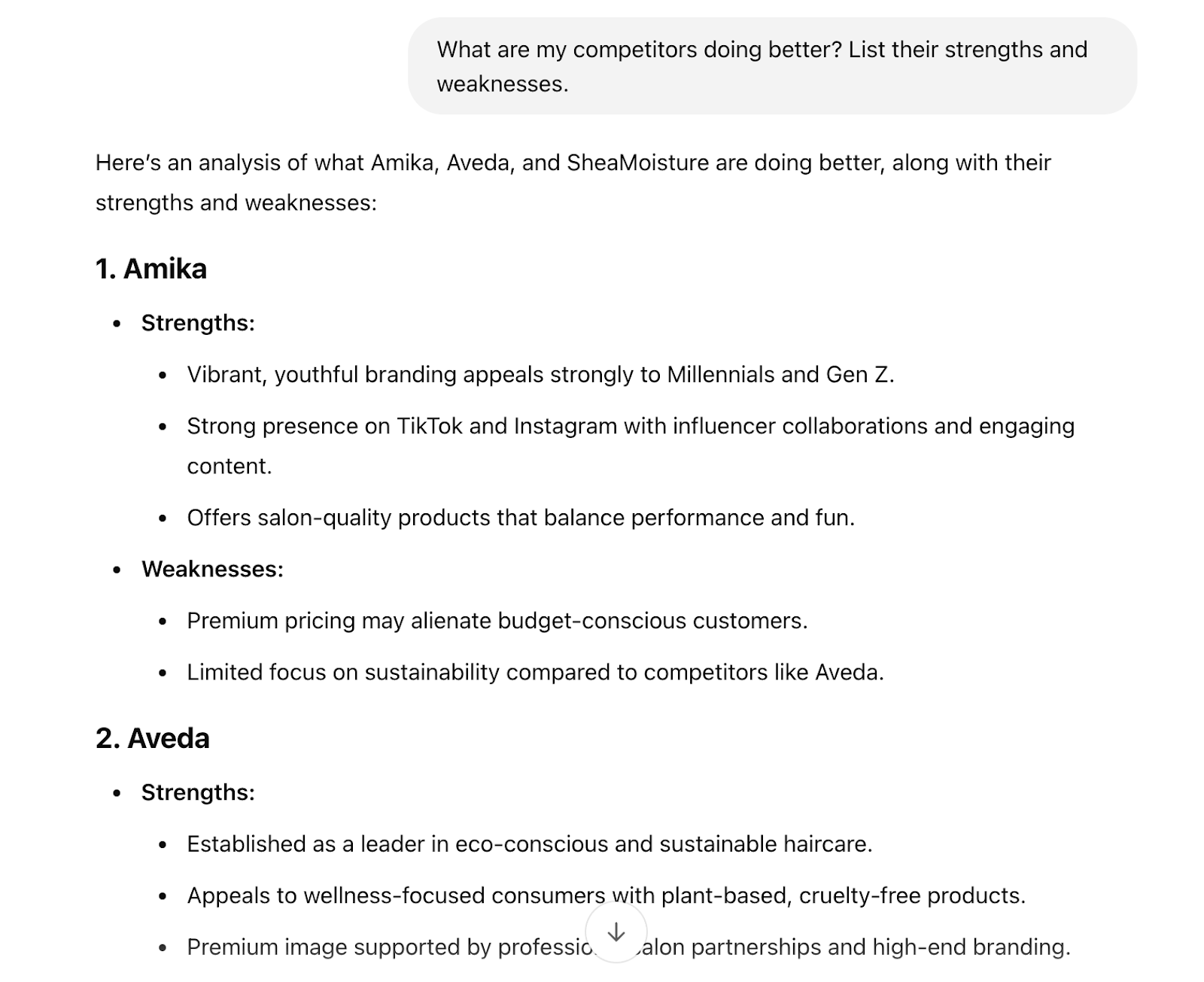 [Screenshot of ChatGPT with the competitive analysis review prompt loaded]