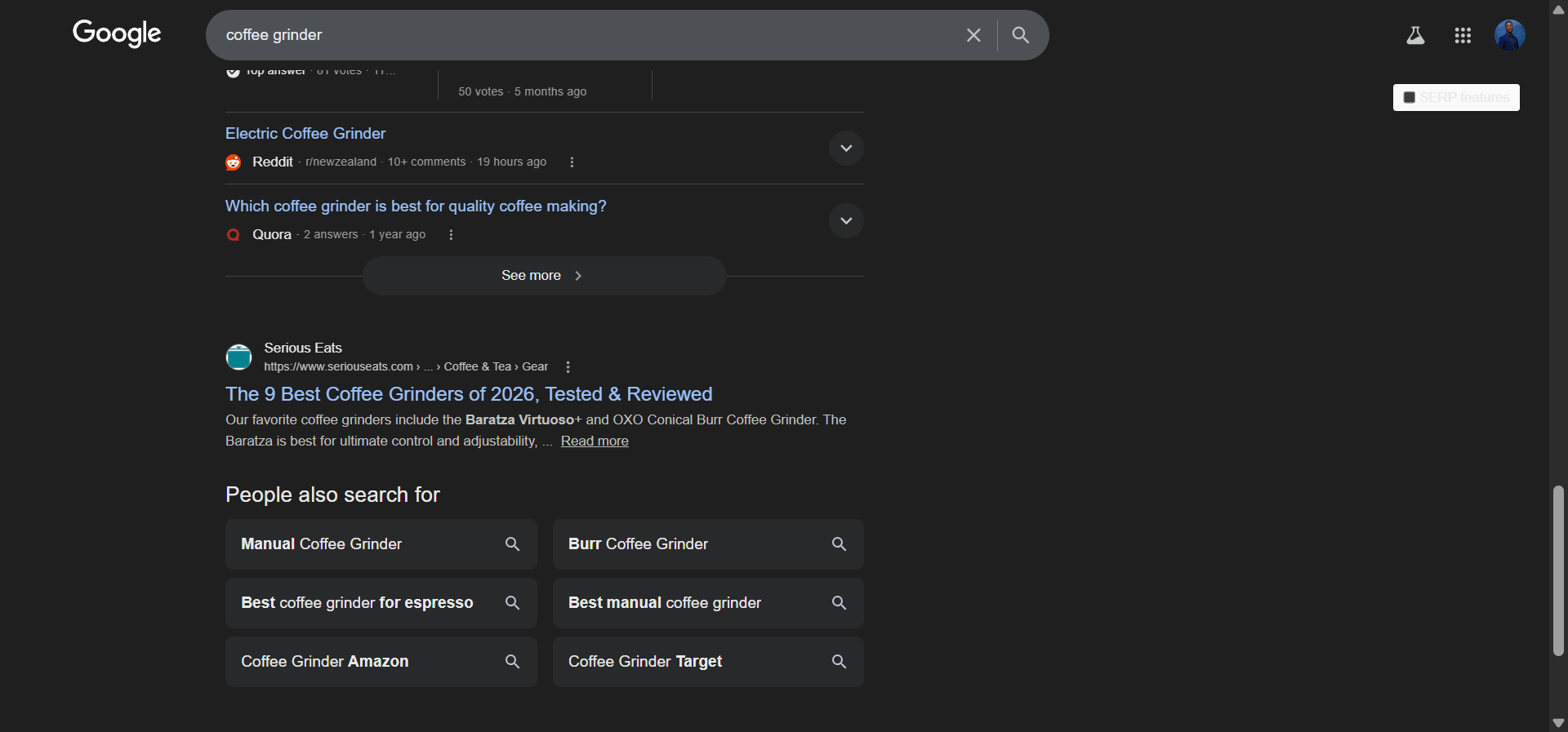 [Screenshot: Google &ldquo;Related Searches&rdquo; section at the bottom of a search results page]