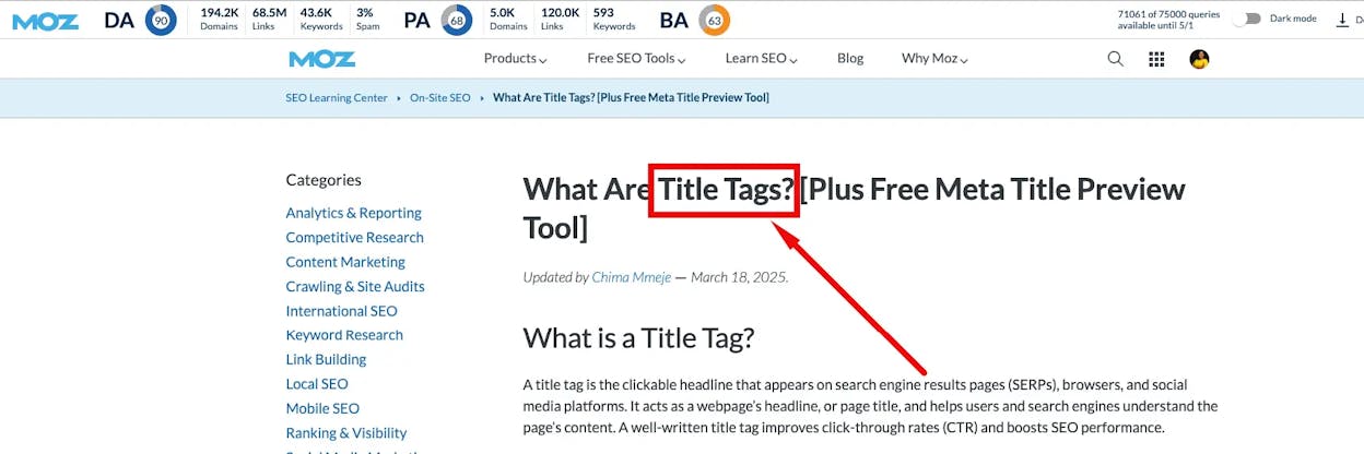 [Screenshot: Browser tabs showing competitor articles with heading structures visible]
