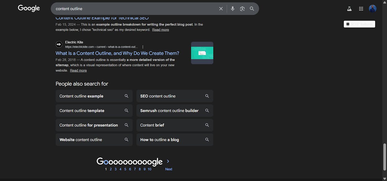 [Screenshot: Google related searches section at bottom of SERP]
