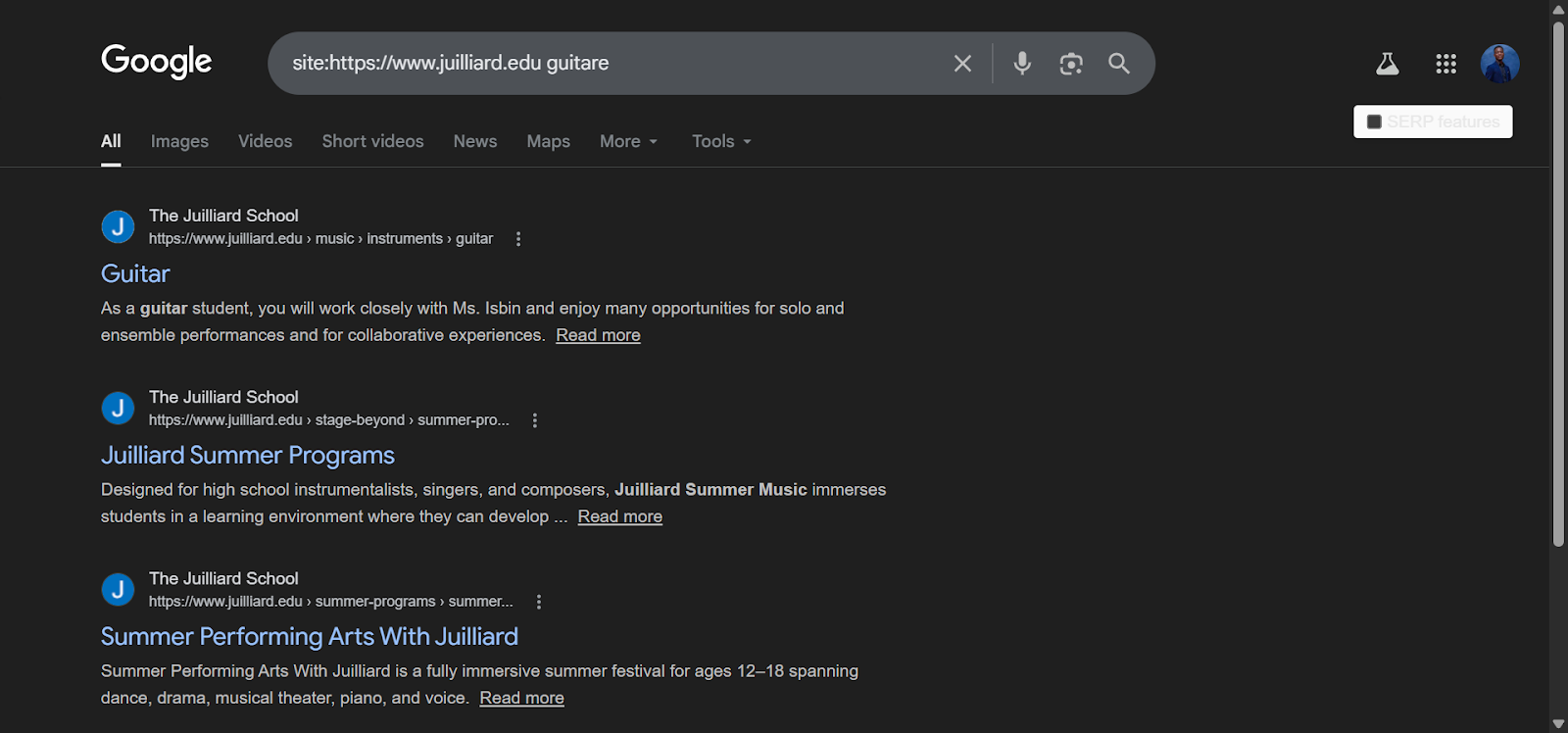 [Screenshot: Google search results for site:yoursite.com &ldquo;target keyword&rdquo; showing pages that mention the term but may not link to the target page]