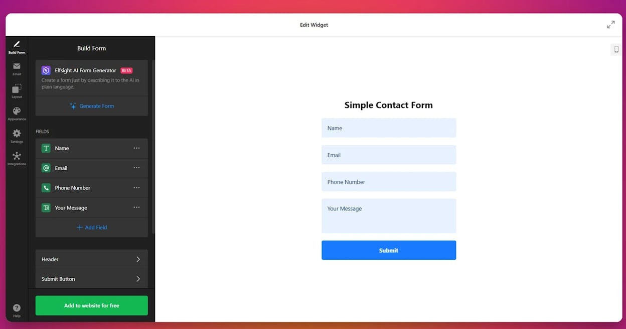 [Screenshot: A website contact form filled out with a short, polite message requesting a personal connection to a specific team member]