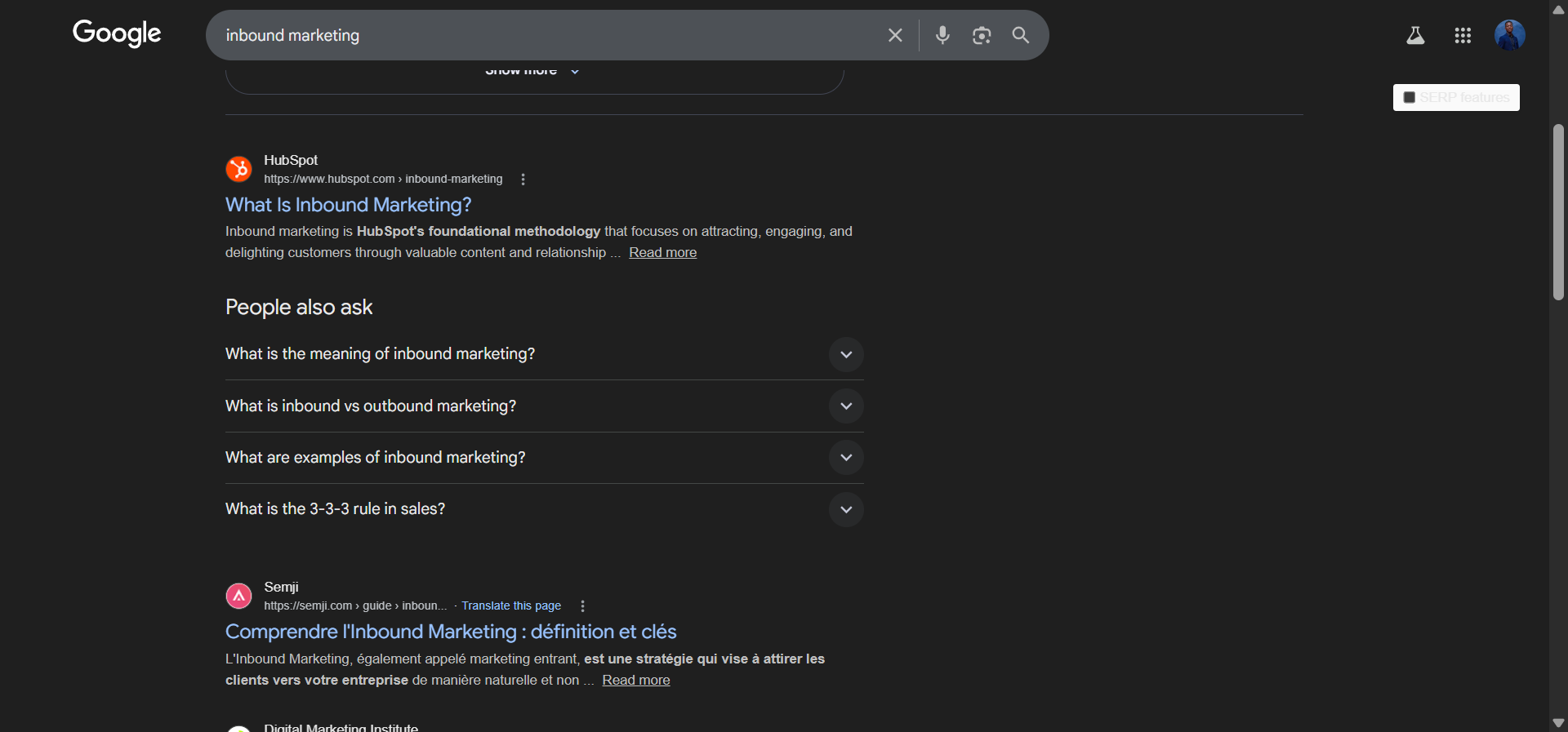 [Screenshot: Google search showing Autocomplete suggestions, People Also Ask section, and Related Searches]