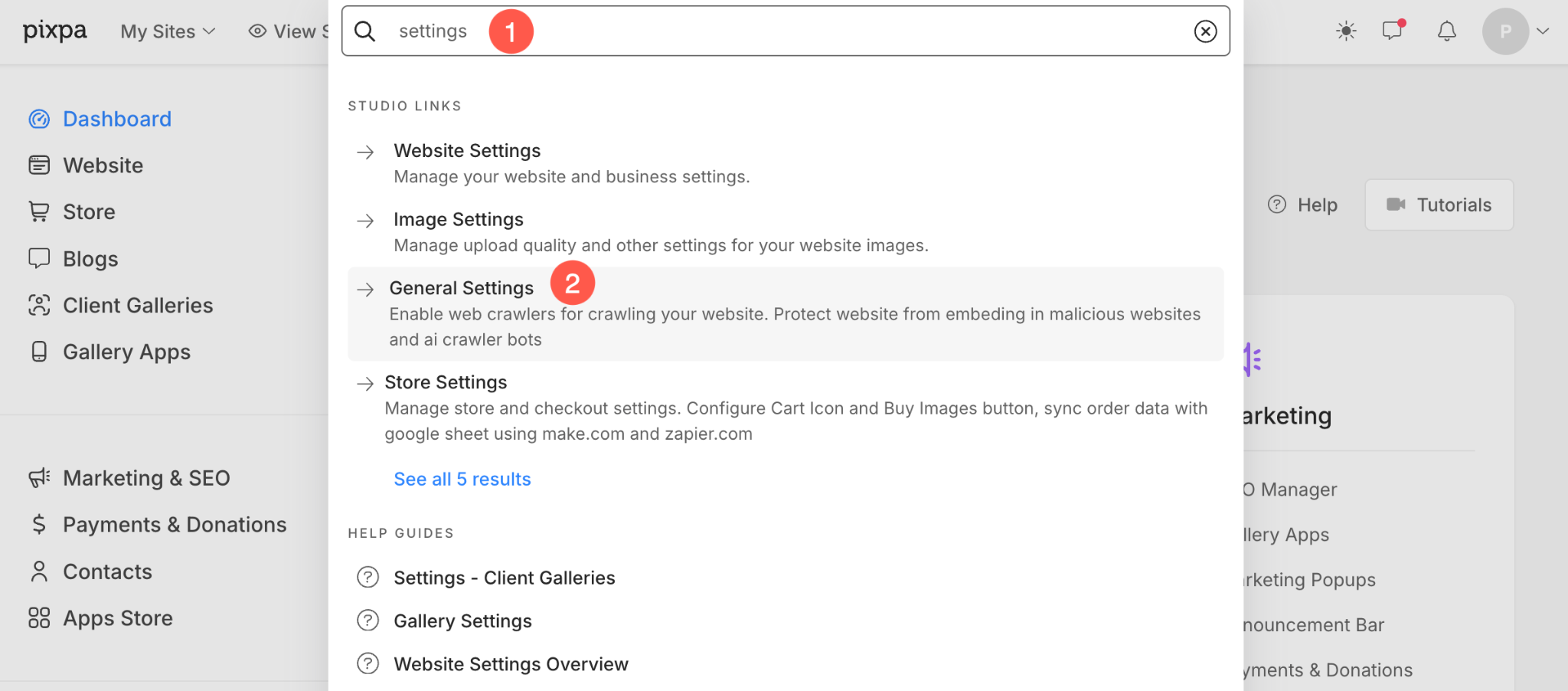 [Screenshot: Squarespace page settings showing the SEO tab with the &ldquo;Hide from search engines&rdquo; checkbox]