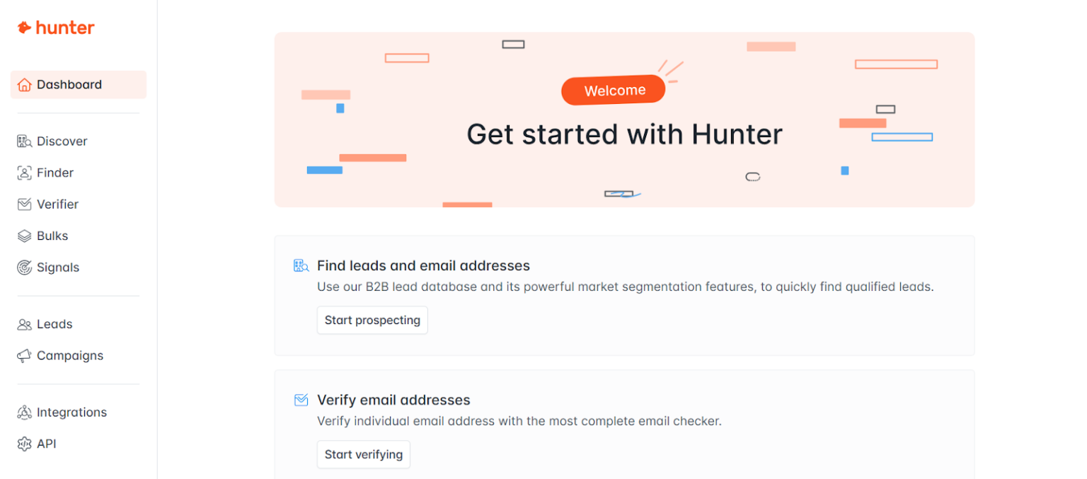[Screenshot: Hunter.io showing a found email address for a target editor]