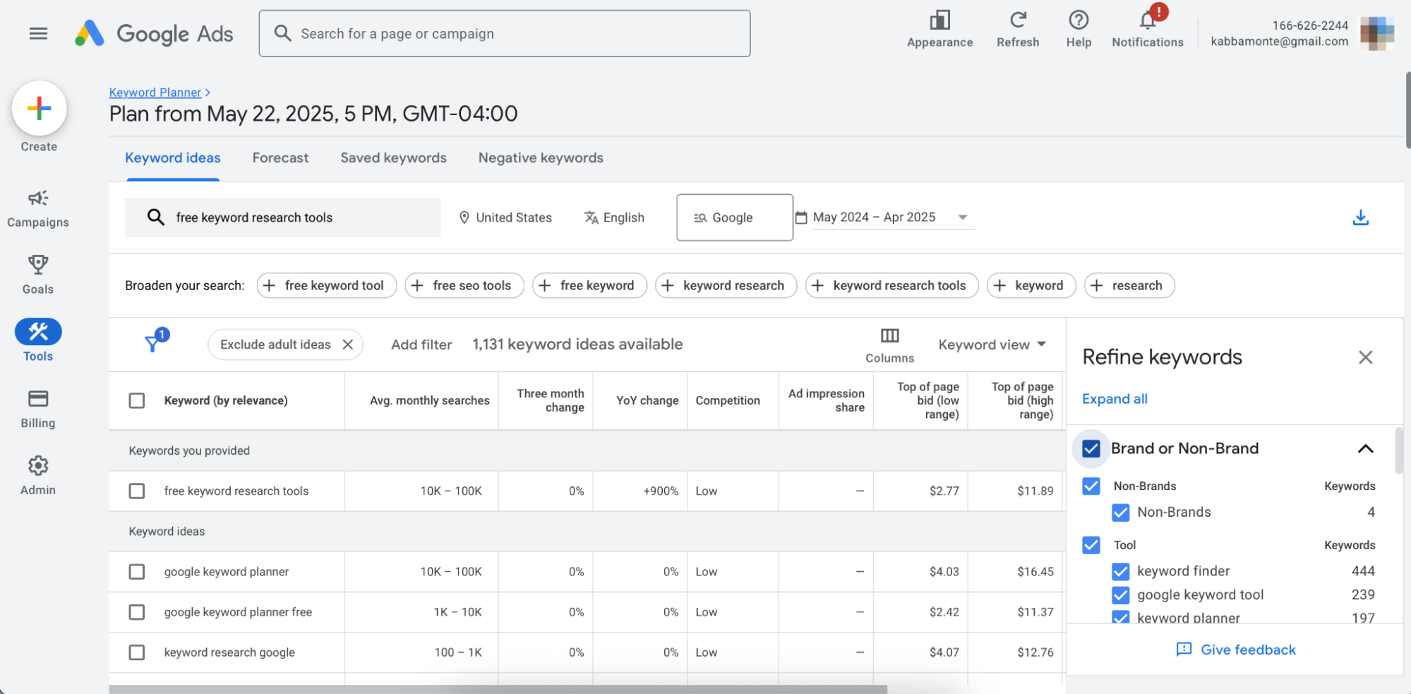 [Screenshot: Entering seed keywords into a keyword research tool like Google Keyword Planner or a third-party keyword explorer. Show the input field with multiple seeds entered.]