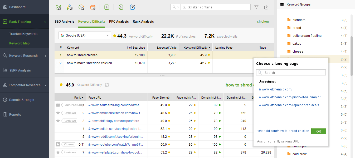 [Screenshot: Applying keyword filters in a keyword research tool &mdash; filtering by KD under 30, volume above 100, and showing the filtered results list.]