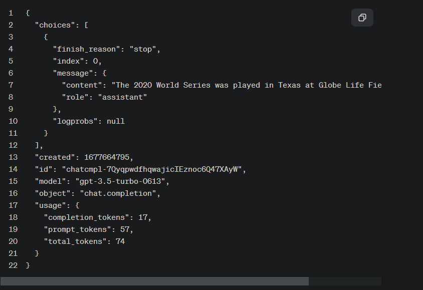 [Screenshot: Python script using the OpenAI API to generate meta descriptions in bulk, showing the prompt template and a sample JSON response]