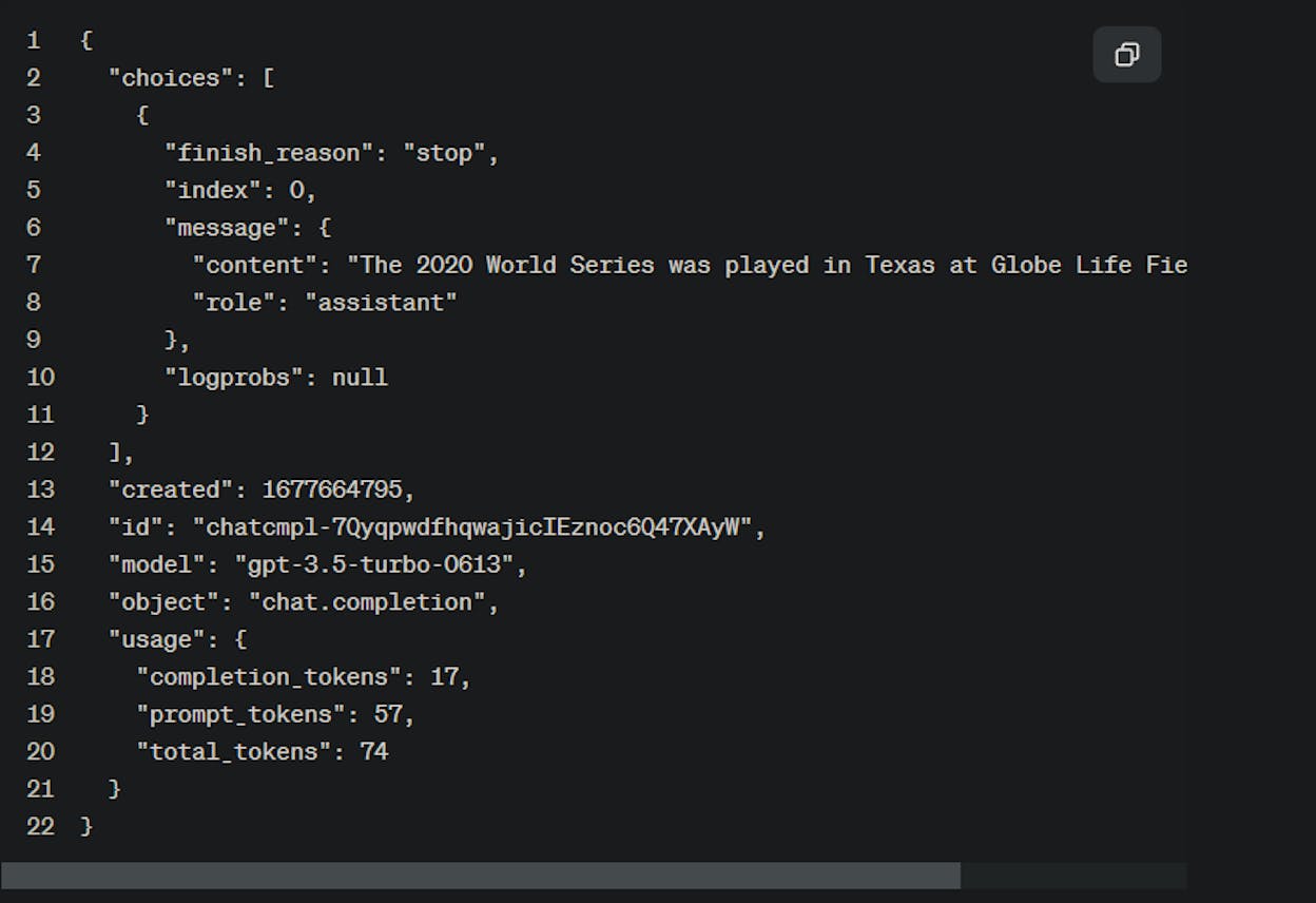 [Screenshot: Python script using the OpenAI API to generate meta descriptions in bulk, showing the prompt template and a sample JSON response]