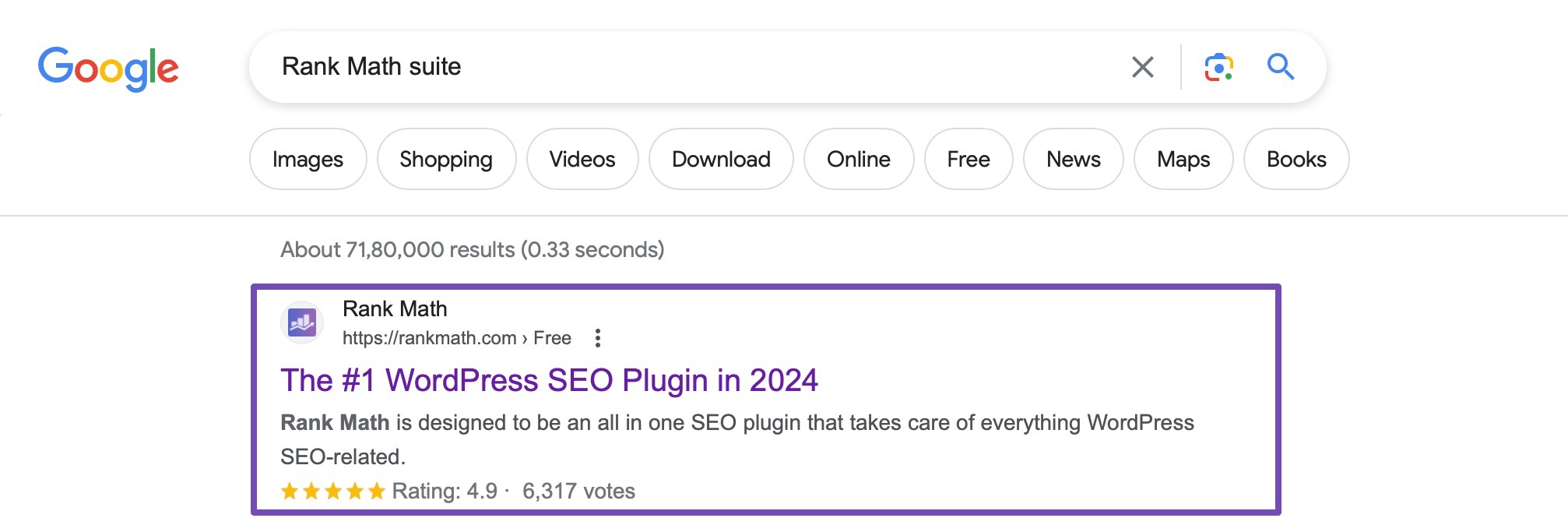 [Screenshot: Google Rich Results Test showing valid Product schema markup with star ratings, price, and availability data]