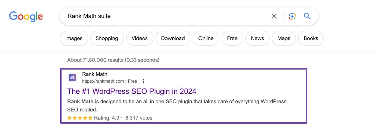 [Screenshot: Google Rich Results Test showing valid Product schema markup with star ratings, price, and availability data]