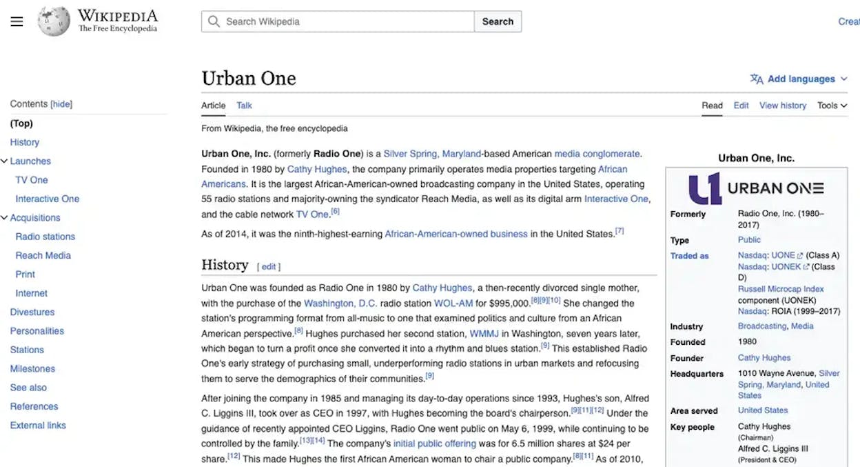 [Screenshot: A Wikipedia page for a broad topic, with related terms and categories highlighted]