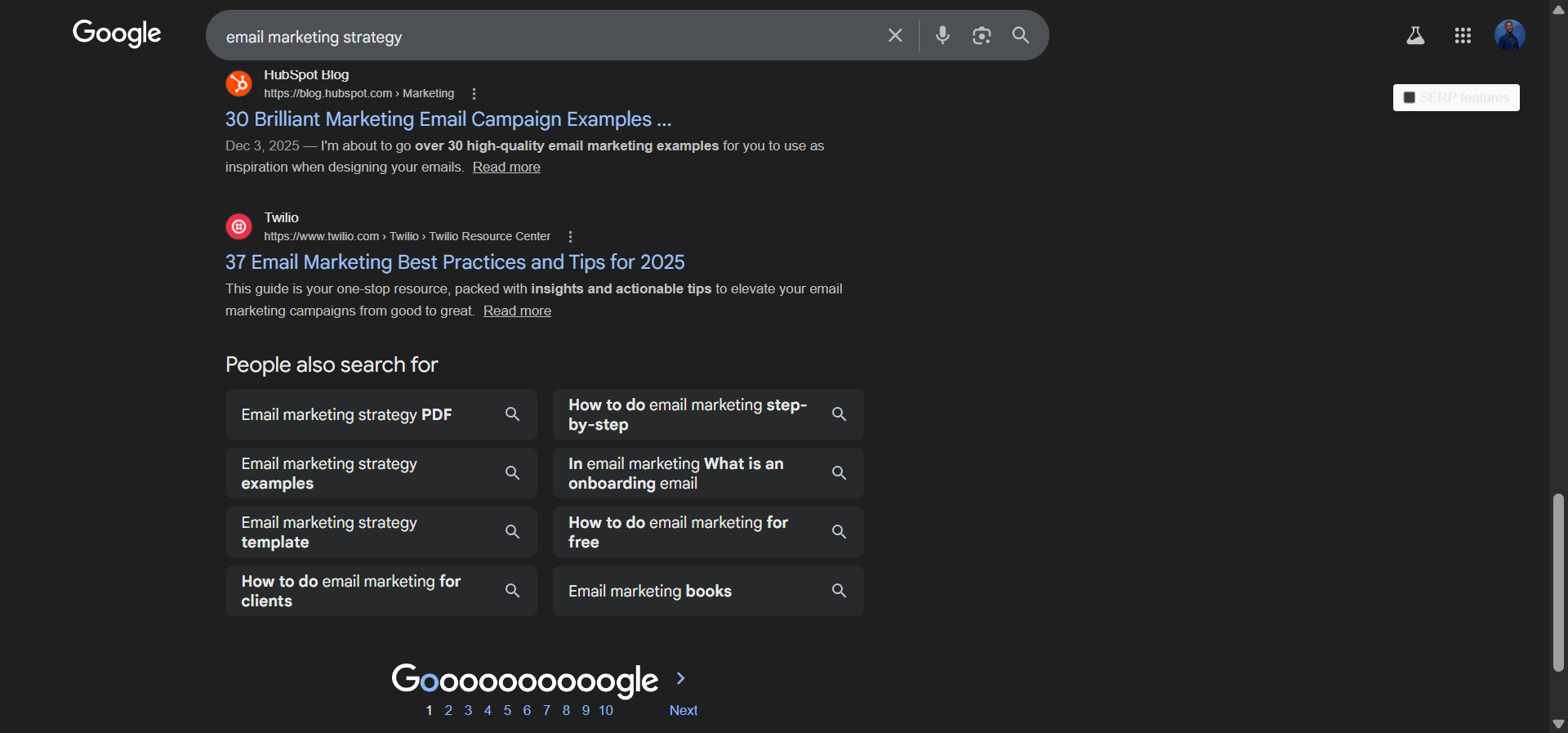 [Screenshot: Google Related Searches section at the bottom of a SERP]