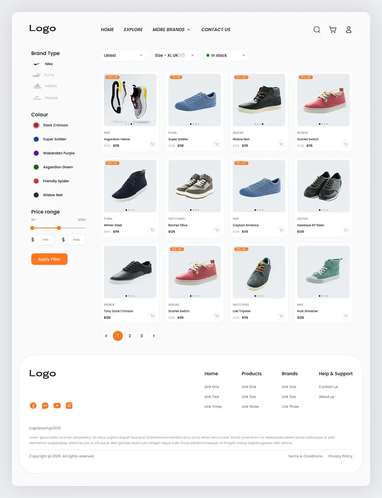 [Screenshot: An e-commerce category page showing product types in a grid format]