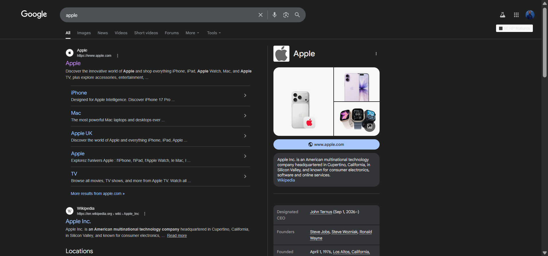 [Screenshot of a Google Knowledge Panel for a well-known brand, showing information pulled from Wikipedia]