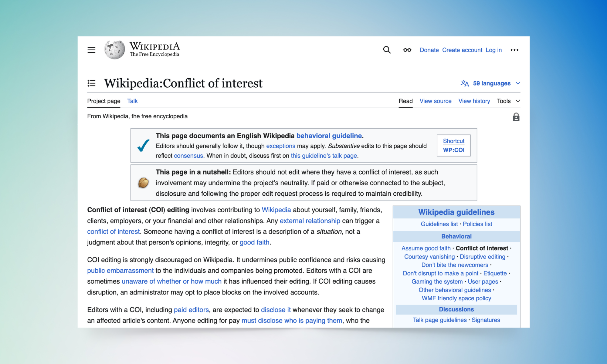 [Screenshot of the Wikipedia Articles for Creation submission form with COI disclosure option selected]