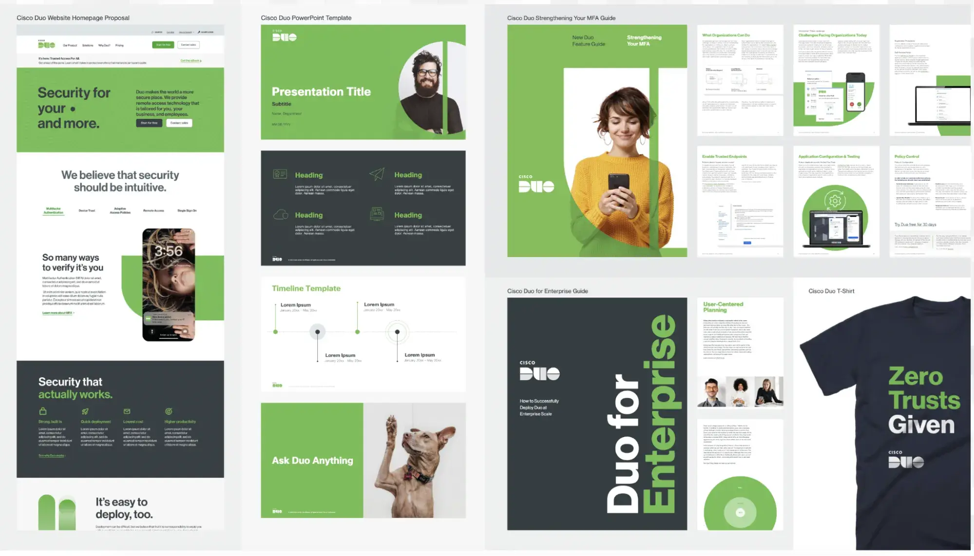 [Screenshot description: A brand identity template document with fields for each of the 5 Ws and How, filled in with example content]