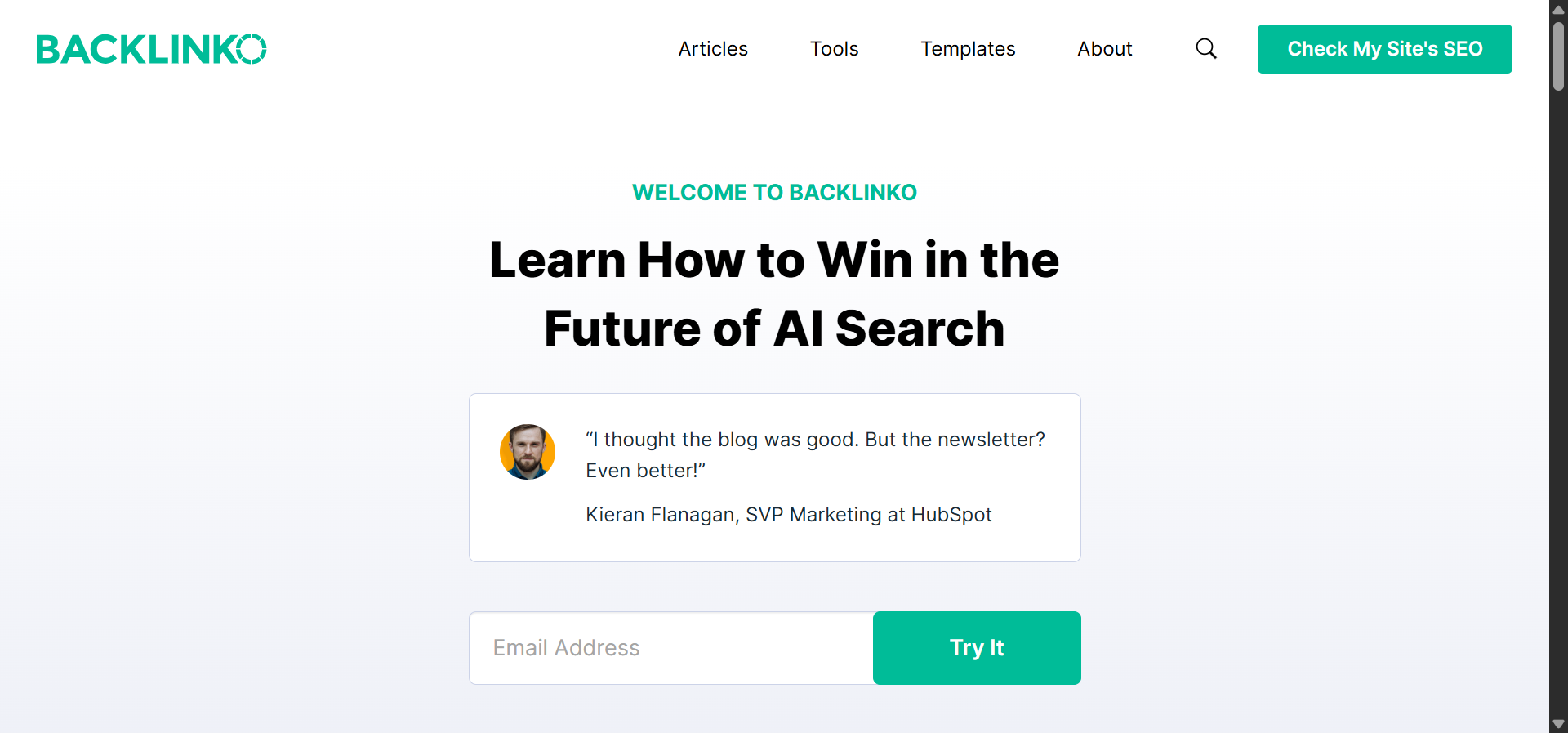 [Screenshot of the Backlinko newsletter showing the visual, step-by-step style]