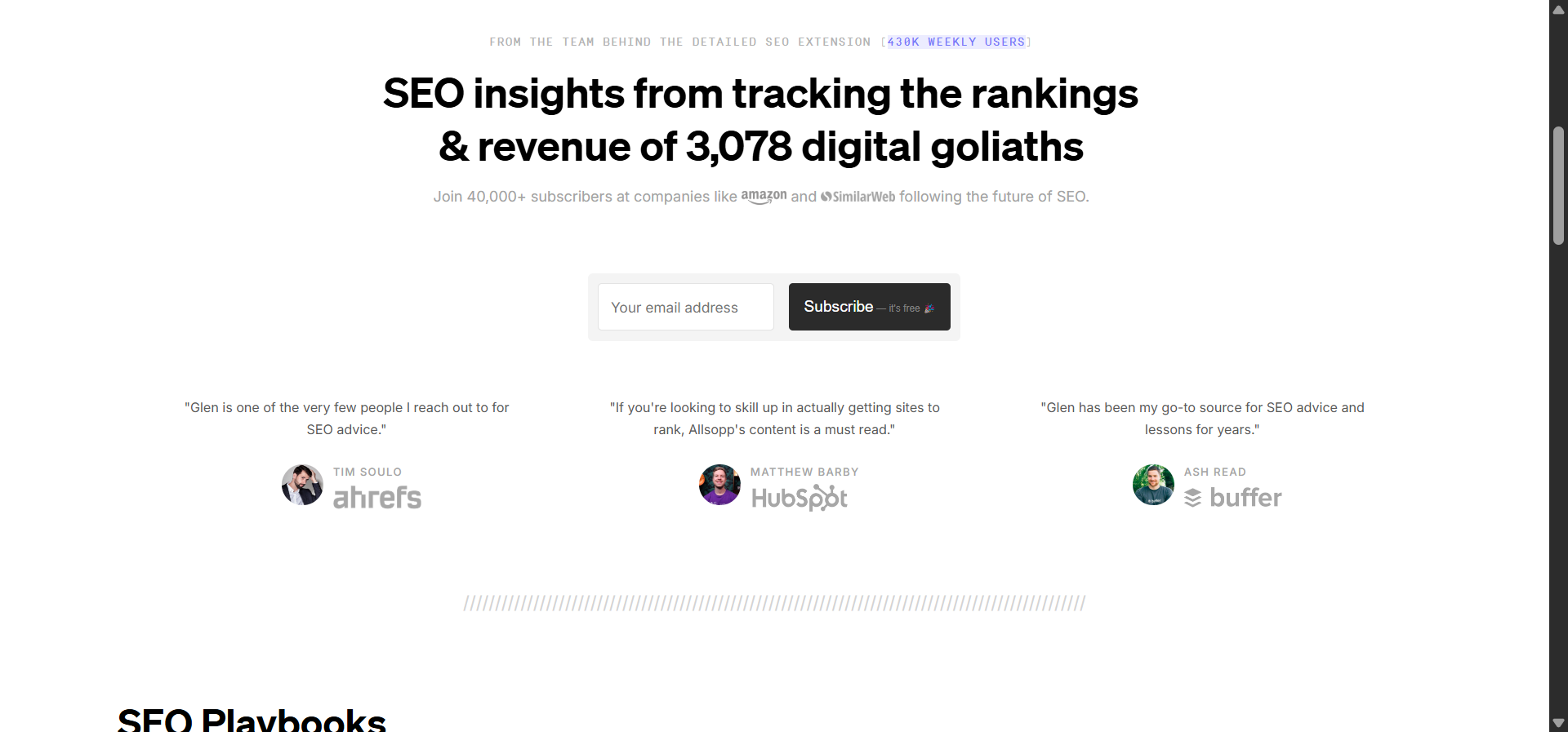 [Screenshot of the Detailed.com newsletter showing original data and research format]