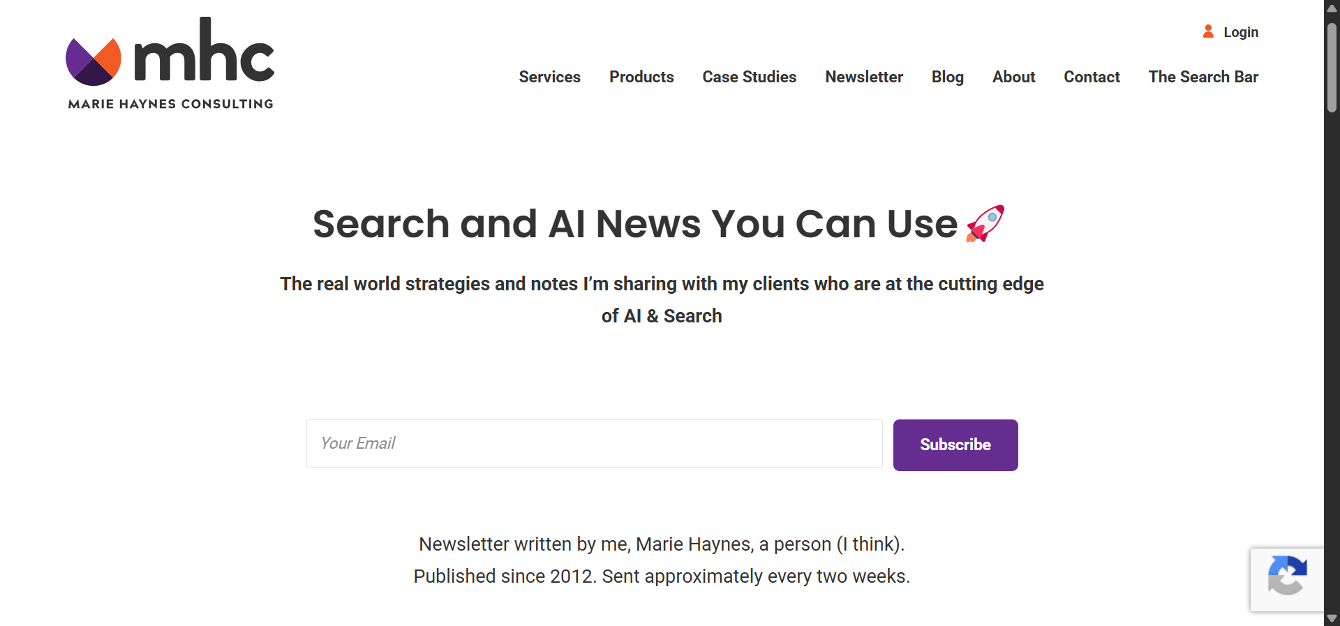 [Screenshot of Marie Haynes&rsquo; newsletter showing algorithm update analysis]