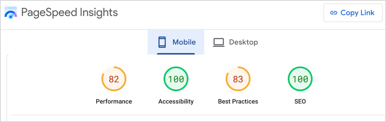 [Screenshot: Google PageSpeed Insights showing a fast-loading WordPress theme scoring above 90]