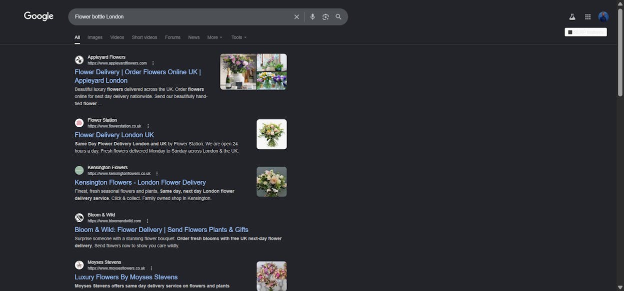 [Screenshot: A local SERP showing both paid and organic results for the same business]