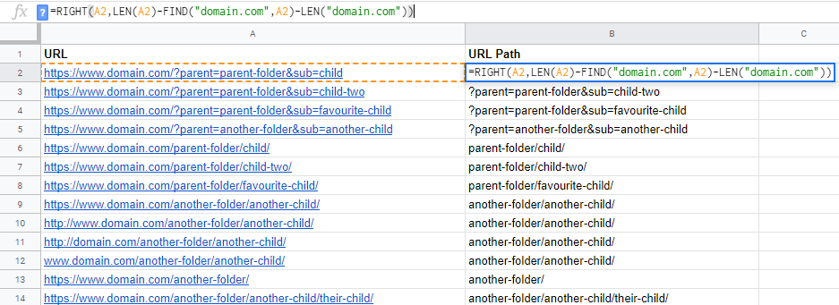 [Screenshot: A spreadsheet showing old URLs matched to new URLs with match confidence scores]