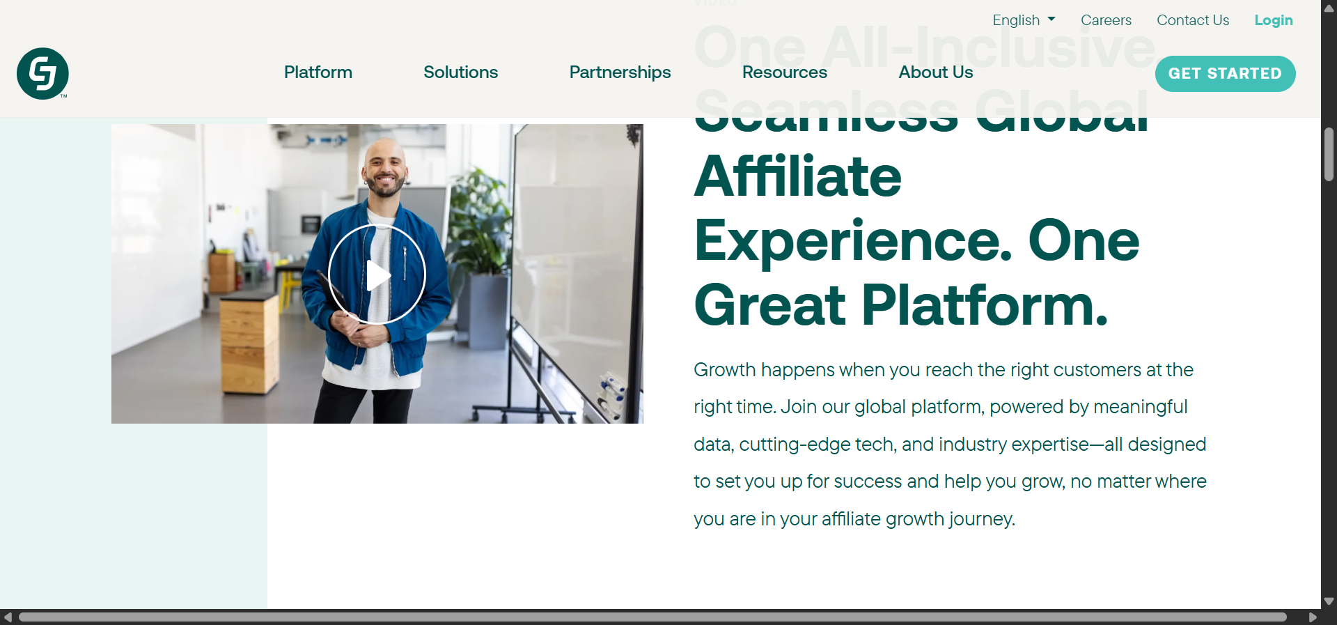 [Screenshot: CJ Affiliate advertiser search page showing brand categories and available programs]