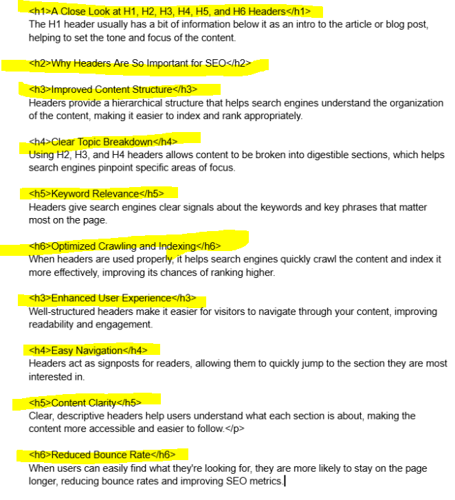 [Description of the screenshot to use: example article structure with clearly question-shaped H2 headings, a one-line summary under each, a table inside one section, and an FAQ block at the bottom, annotated to show which elements AI engines tend to lift]