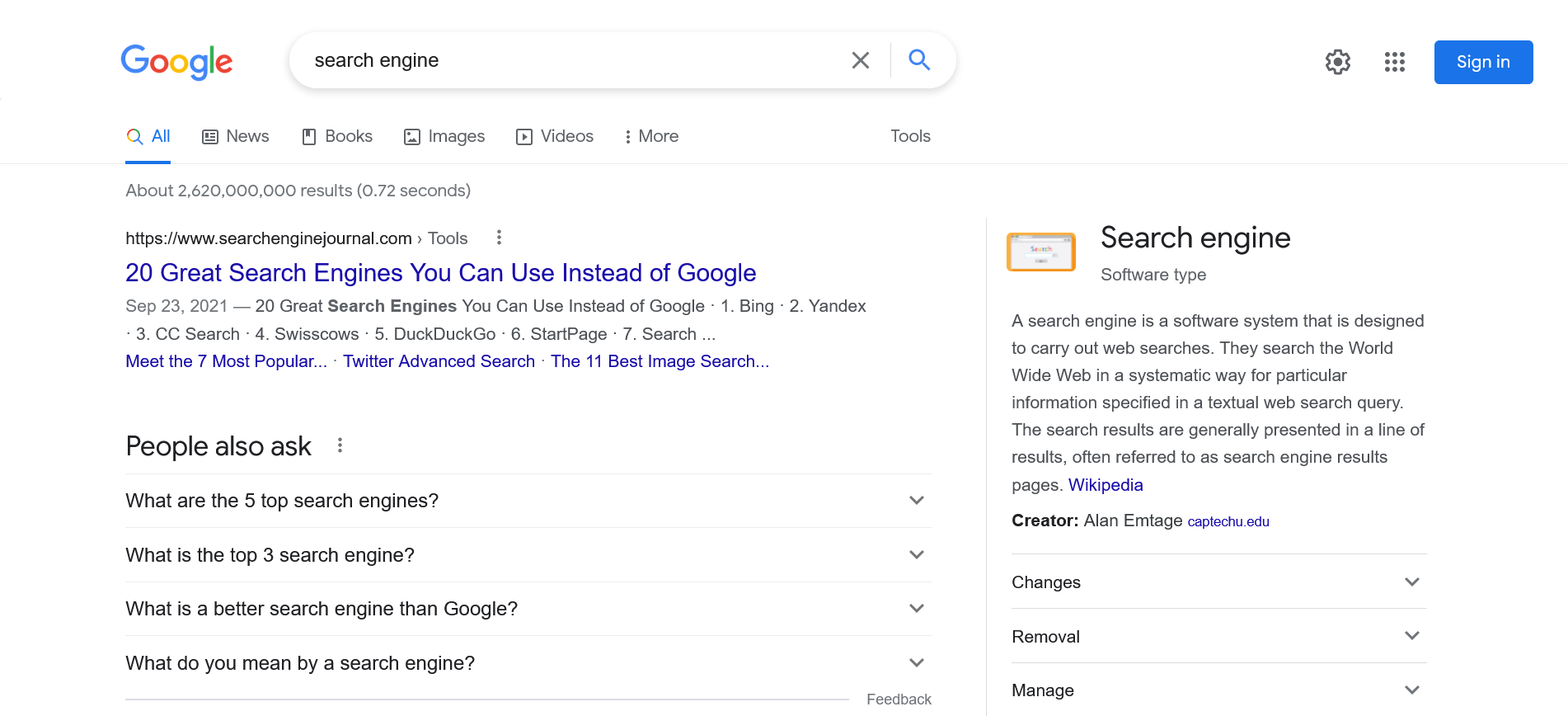 [Screenshot of Google search results for your product name variation, showing whether the SERP matches your category or returns unrelated content]