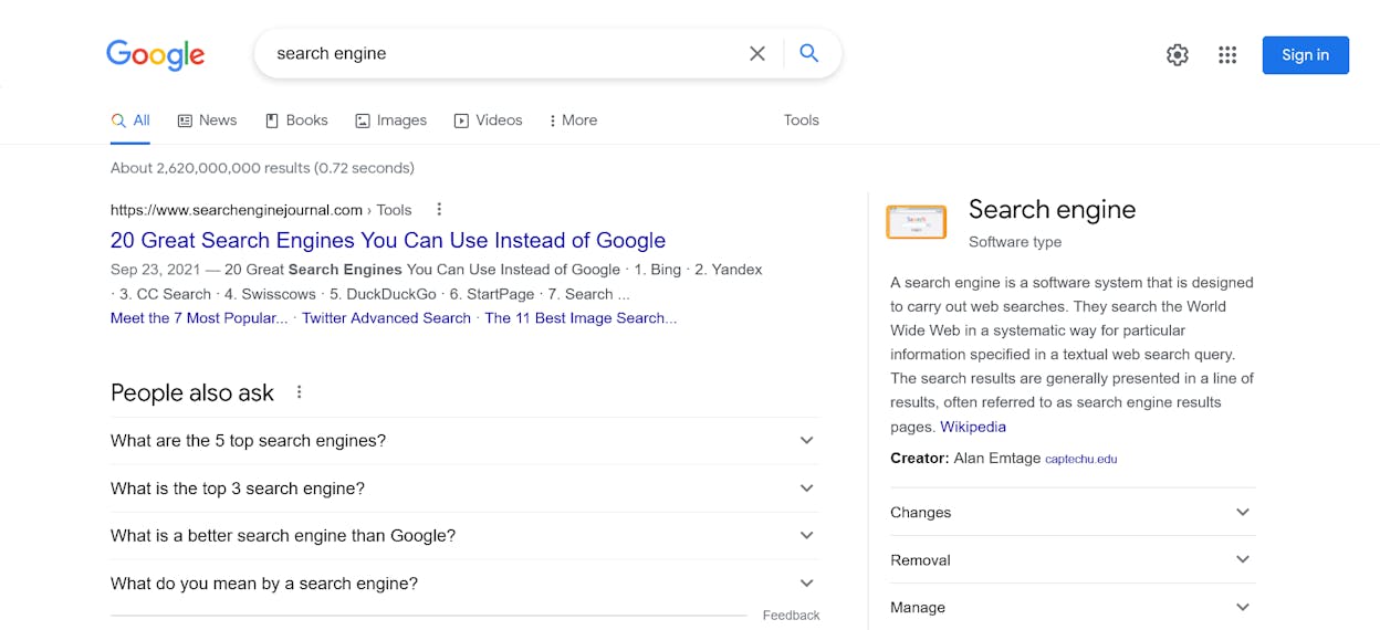 [Screenshot of Google search results for your product name variation, showing whether the SERP matches your category or returns unrelated content]
