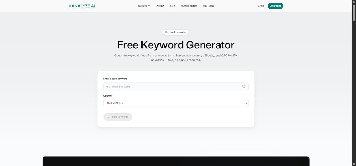 [Screenshot: Keyword research tool with bulk SERP export option]