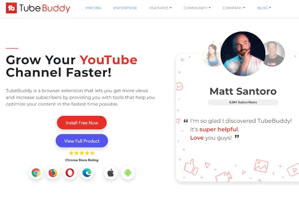 [Screenshot: TubeBuddy Videolytics panel on a video page, with tag list and &ldquo;add to tags list&rdquo; button visible]