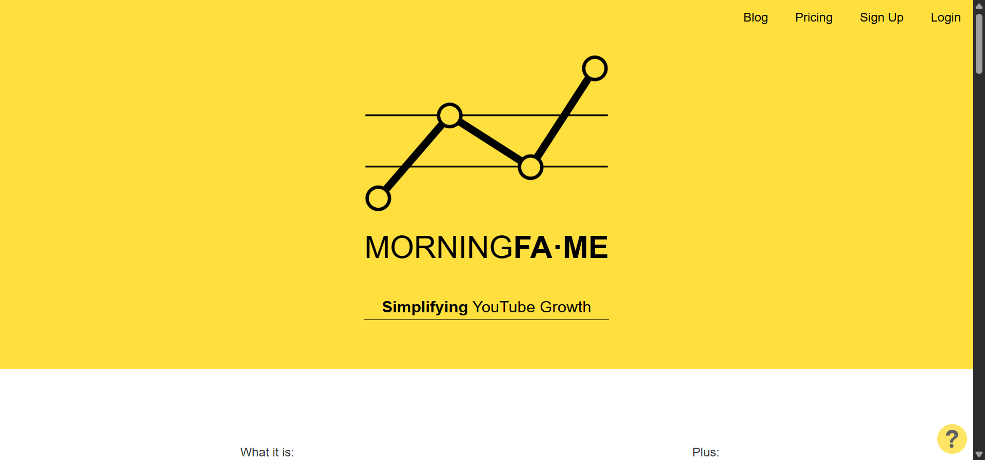 [Screenshot: Morning Fame dashboard showing a guided keyword research workflow]
