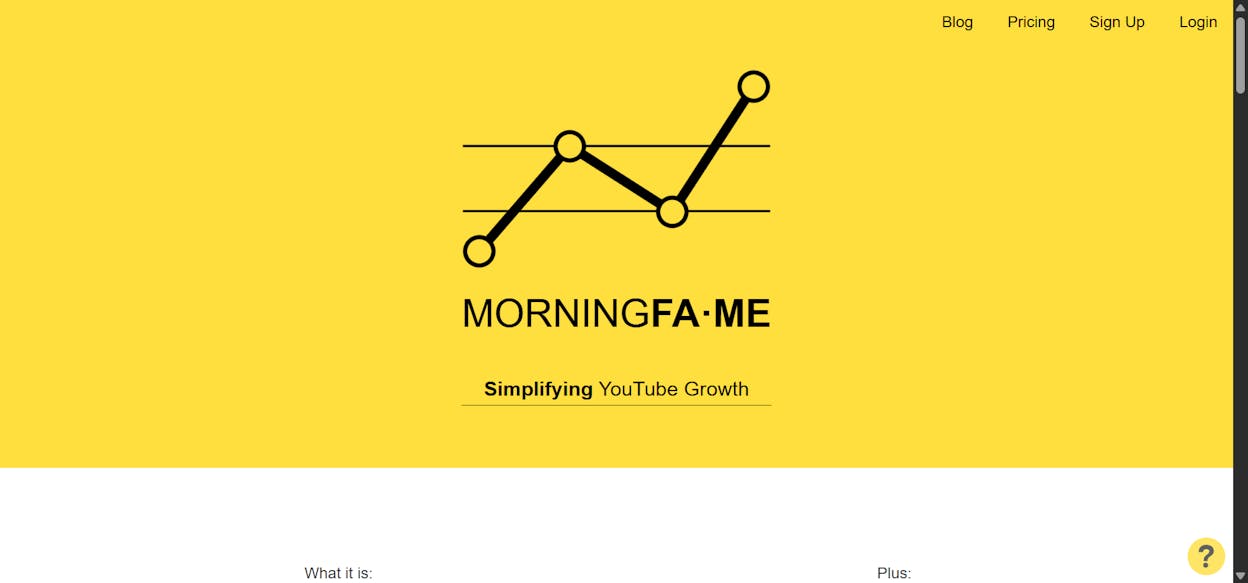 [Screenshot: Morning Fame dashboard showing a guided keyword research workflow]