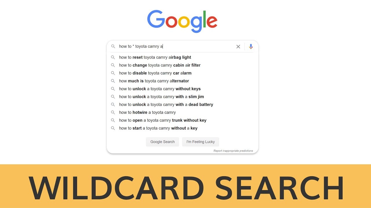 [Screenshot: YouTube autosuggest using the underscore wildcard between two terms]