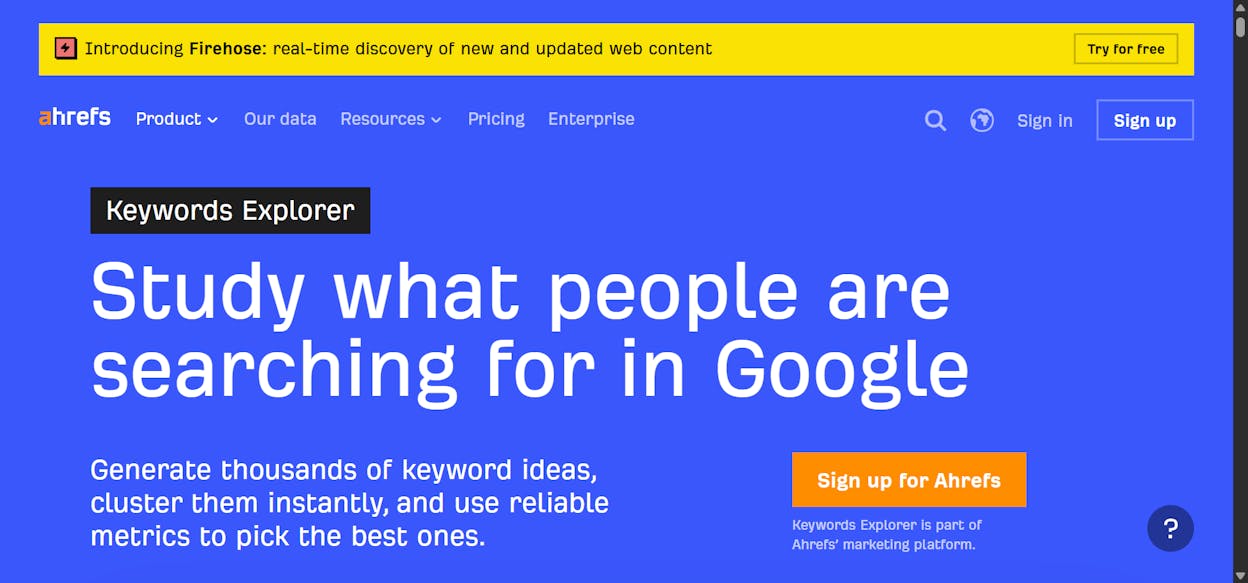 [Screenshot: Ahrefs Keywords Explorer YouTube database results for a sample query]