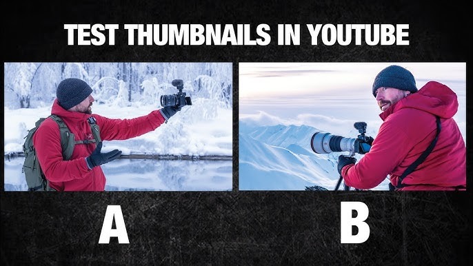 [Screenshot: side-by-side comparison of two video thumbnails, one cluttered and one with a single clear focal point]