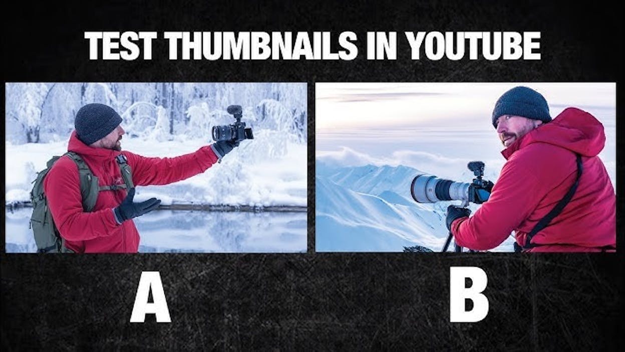 [Screenshot: side-by-side comparison of two video thumbnails, one cluttered and one with a single clear focal point]