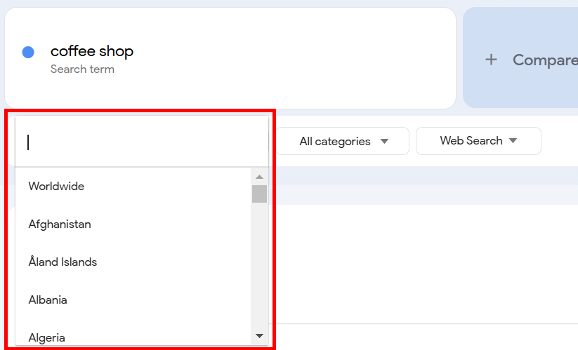 [Screenshot: Google Trends chart for a public company stock-related keyword showing traffic spike after major news event]