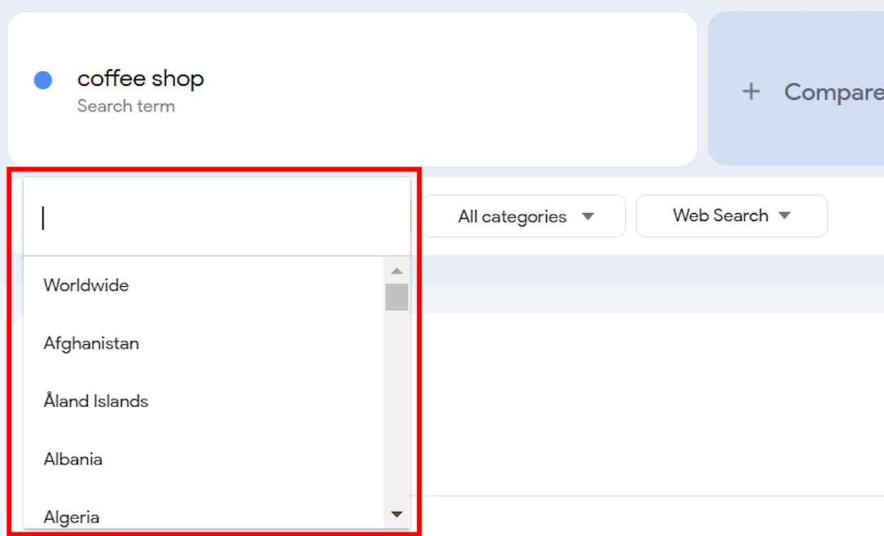 [Screenshot: Google Trends chart for a public company stock-related keyword showing traffic spike after major news event]