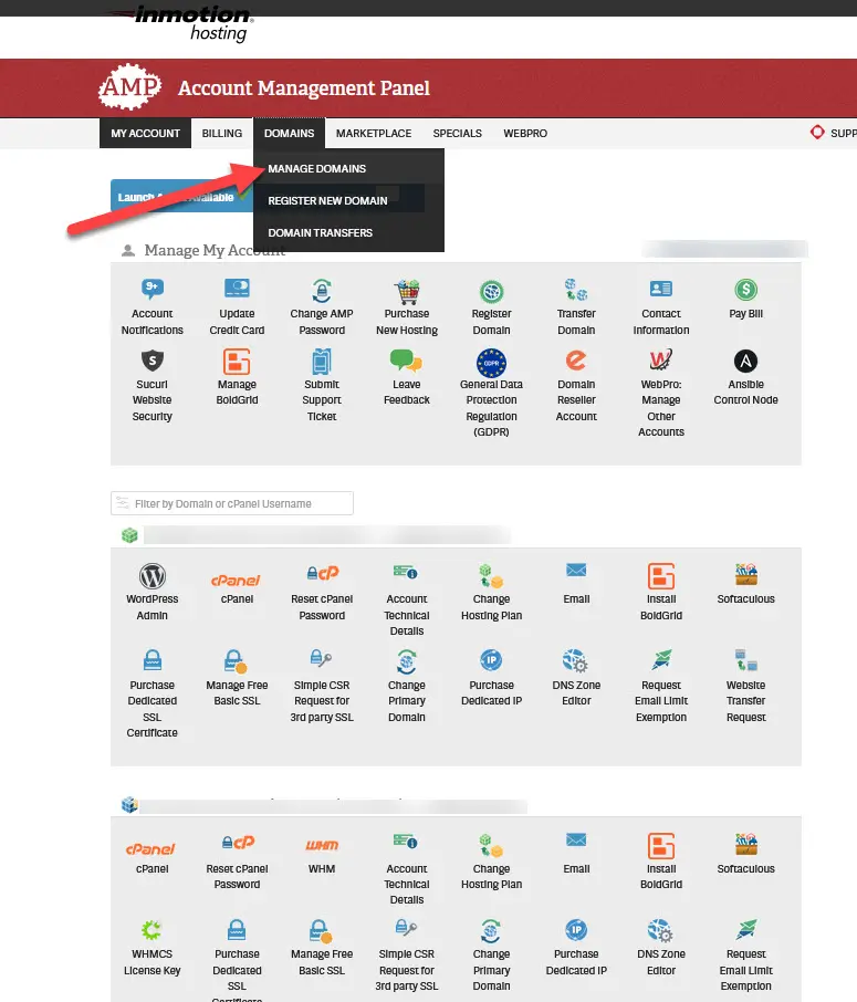 [Screenshot: DNS nameserver settings panel showing where to update nameservers]