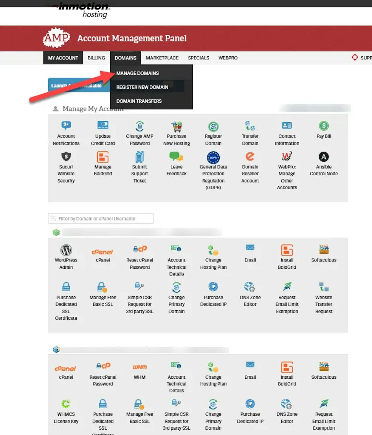 [Screenshot: DNS nameserver settings panel showing where to update nameservers]