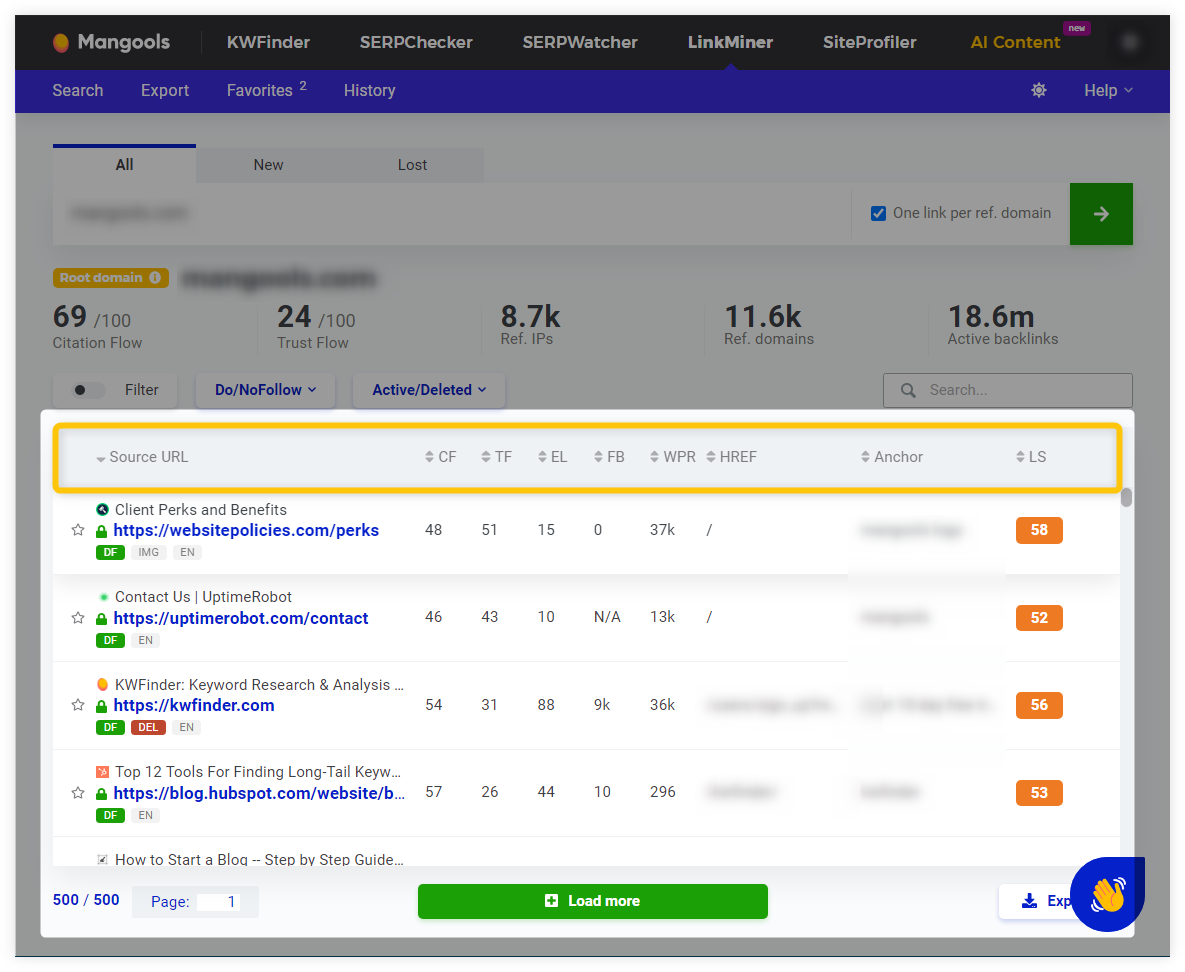 [Screenshot of an example data study page showing key findings with a referring domains count]