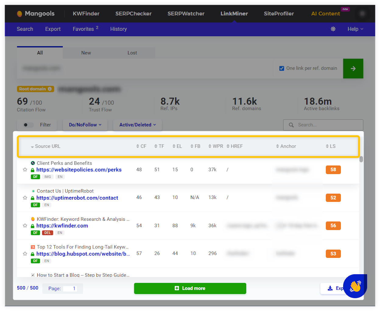 [Screenshot of an example data study page showing key findings with a referring domains count]