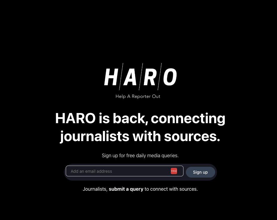 [Screenshot of a HARO query page showing journalist requests for expert sources]