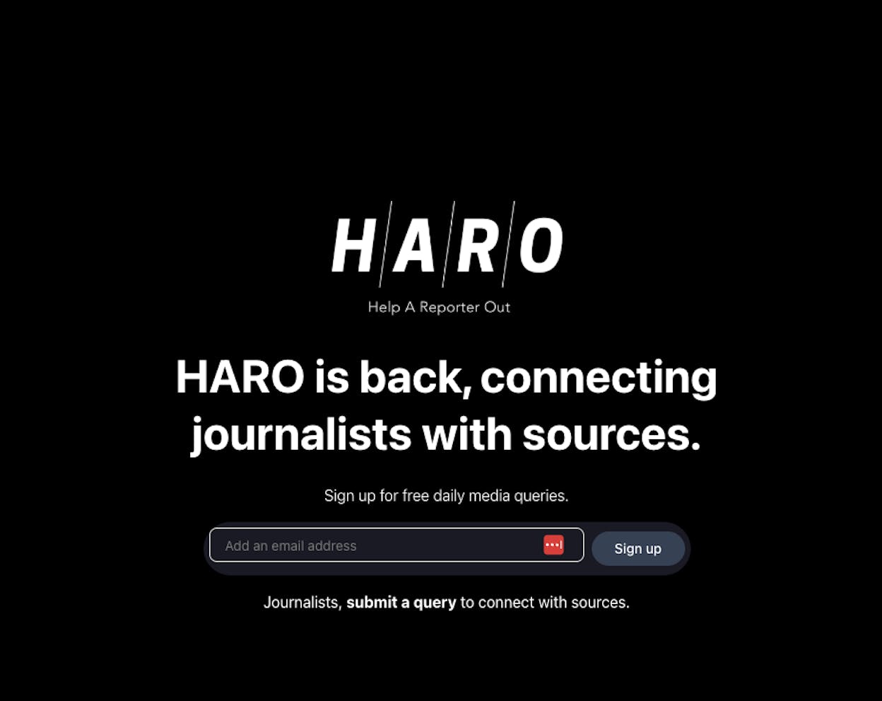 [Screenshot of a HARO query page showing journalist requests for expert sources]