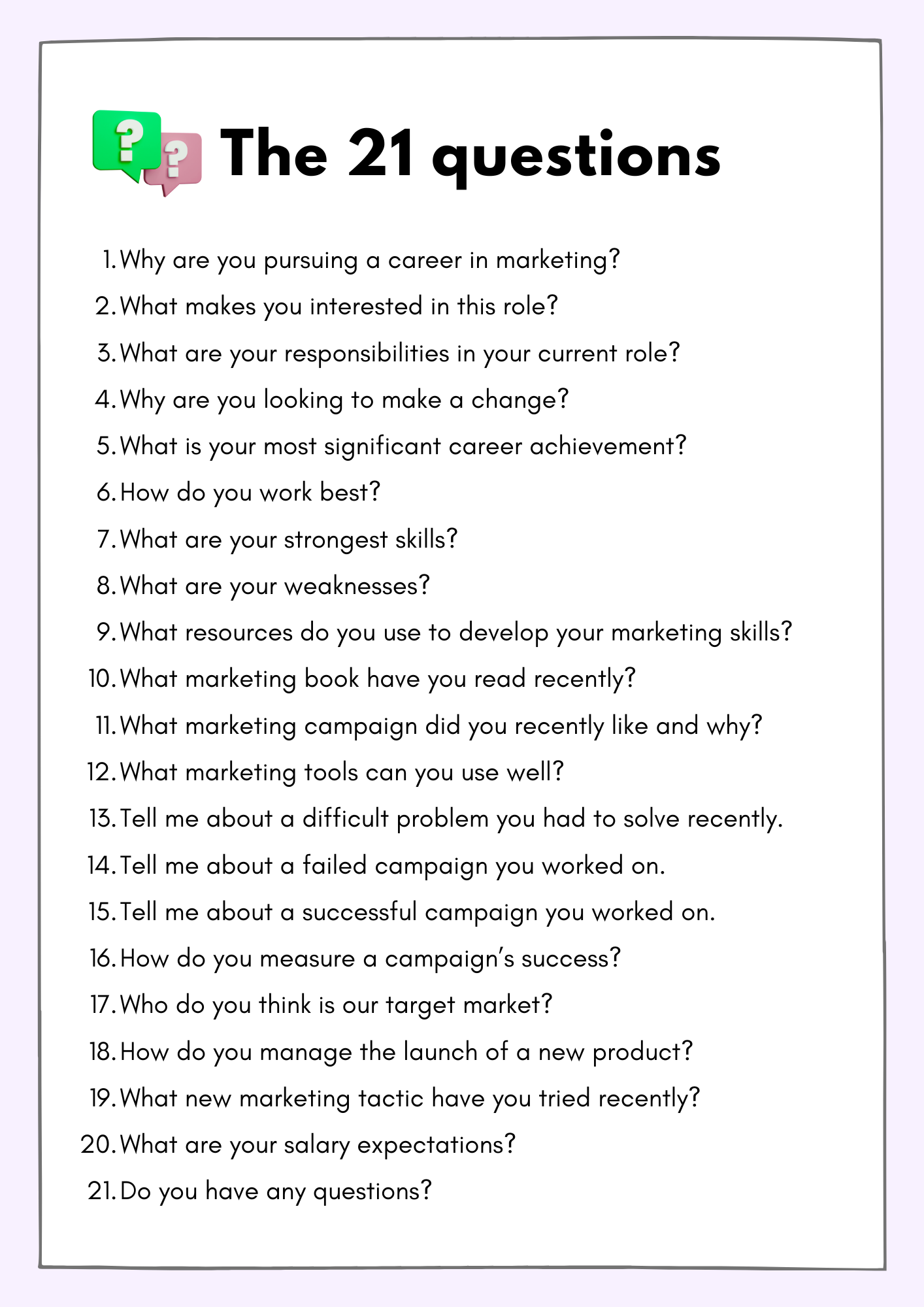 The 21 questions