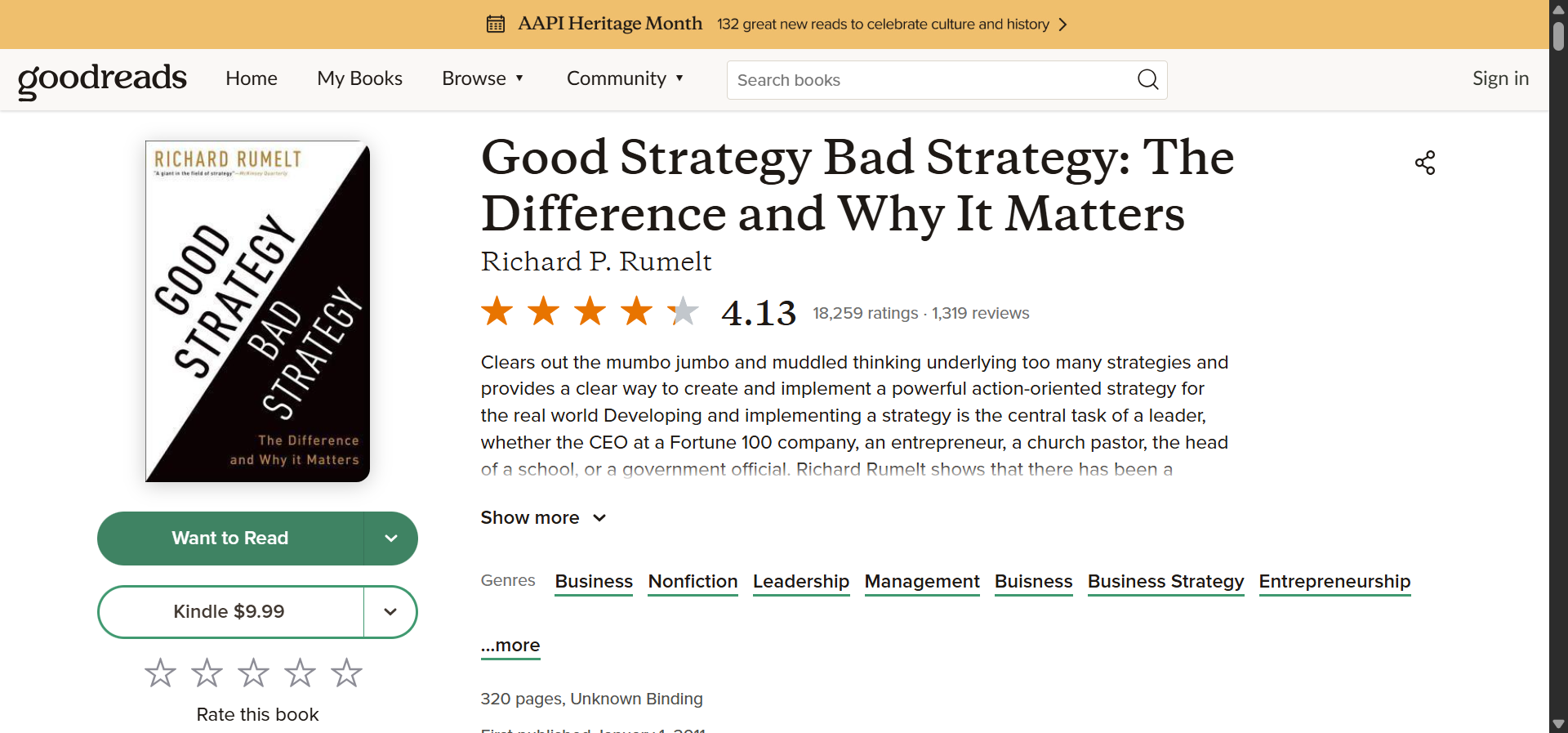 A copy of the book &ldquo;Good Strategy, Bad Strategy&rdquo; by Richard Rumelt on a desk