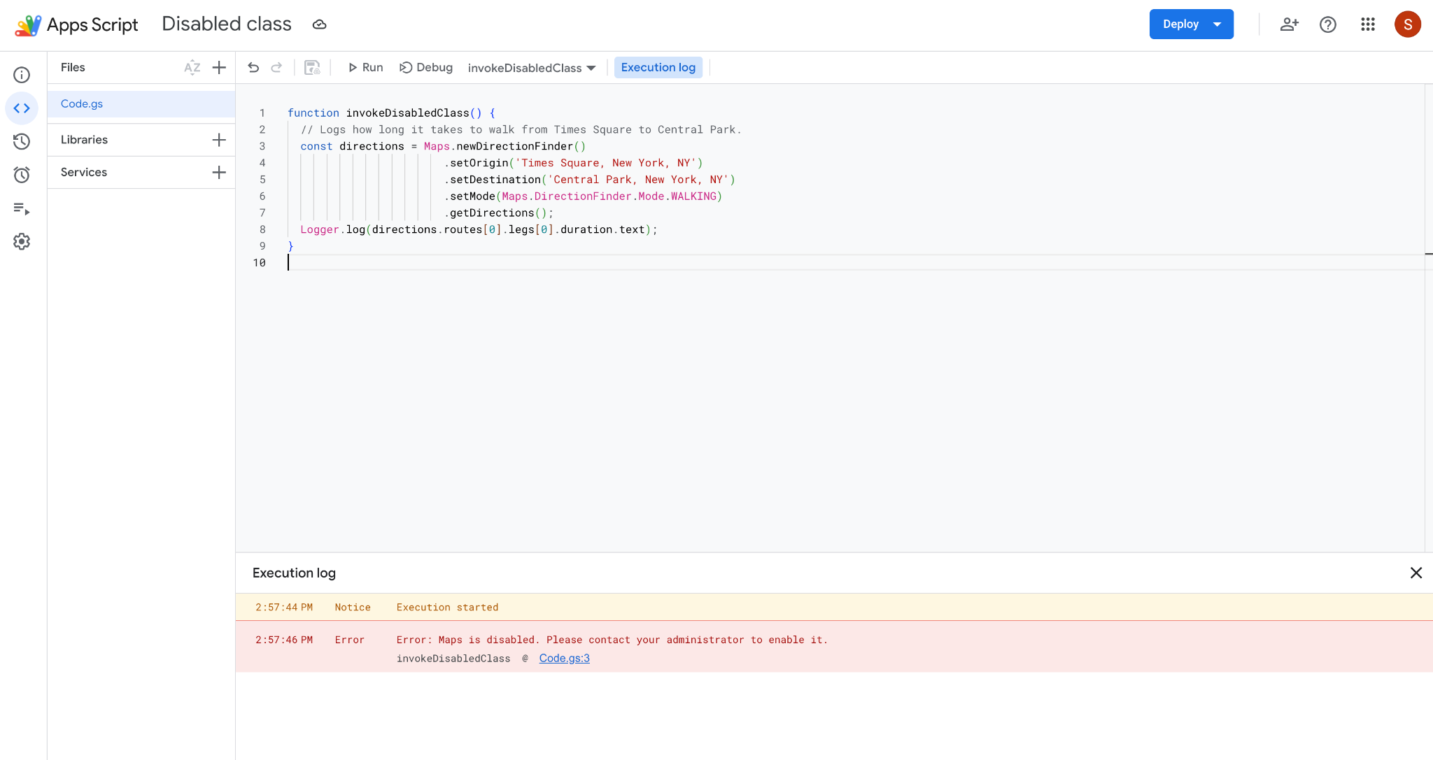 Apps Script editor with the PSI fetch function pasted in
